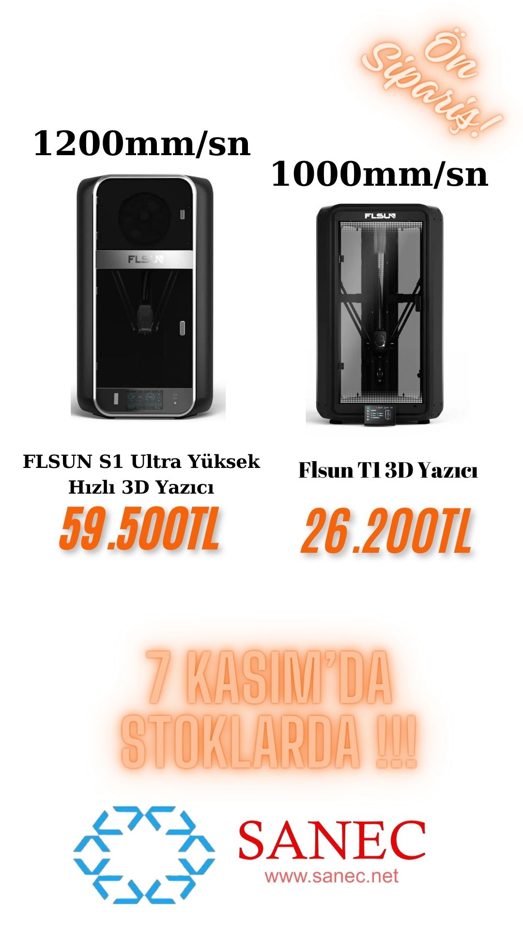 FLSUN T1 ve S1 Ultra Yüksek 3D Yazıcı